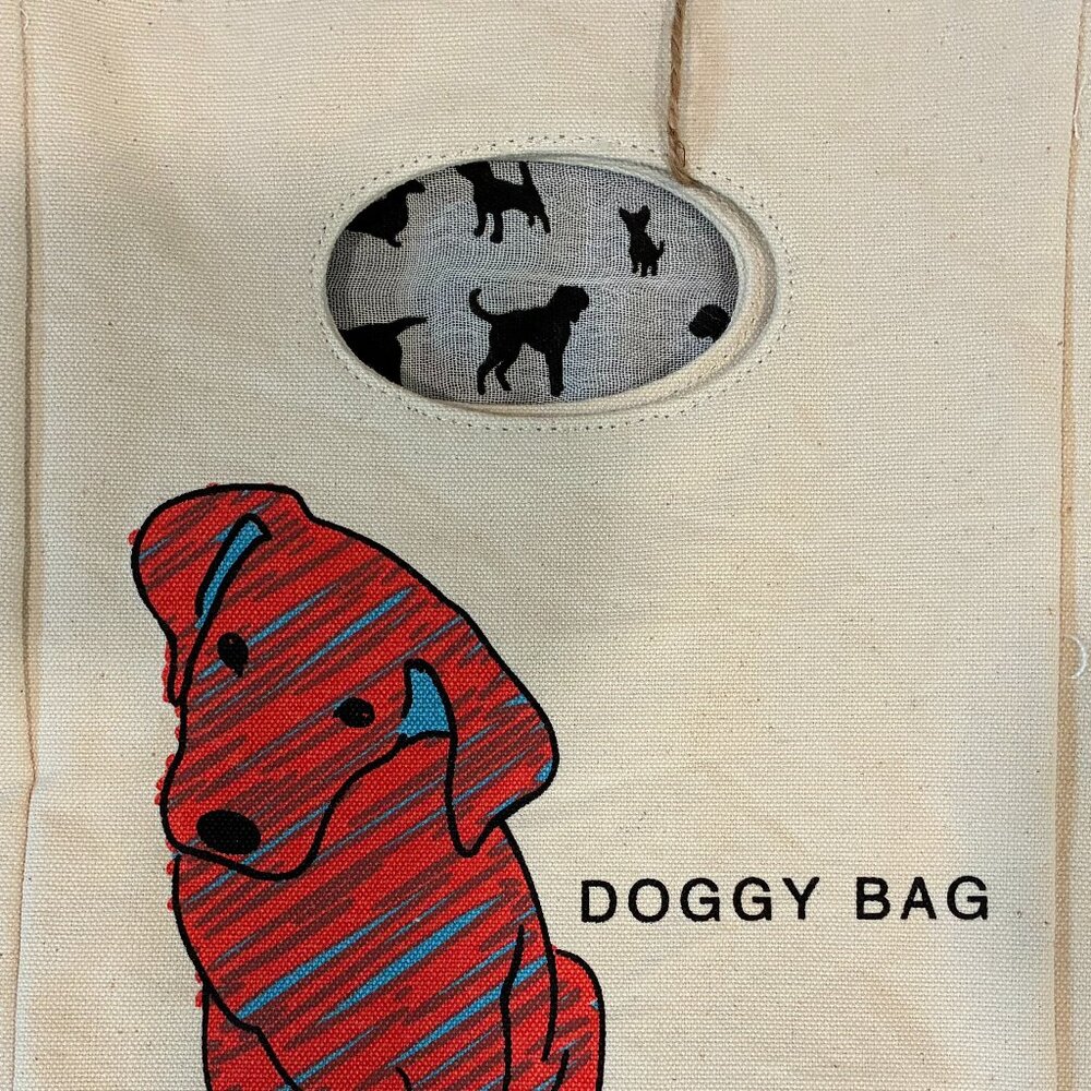 Organic cotton "Doggy Bag" small tote. - Picture 3 of 6